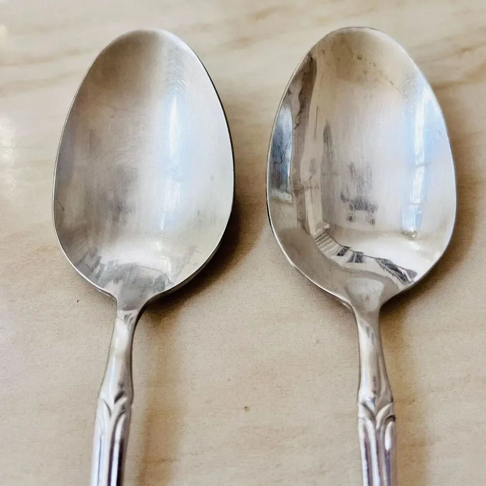 2pc WALLACE Summerset Stainless Teaspoon 6 1/4 in Flatware Replacement PLAINBACK